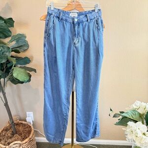 ICICLE Relaxed Fit Lyocell Denim Jeans High Rise Pleated Trouser Women L 170/76A